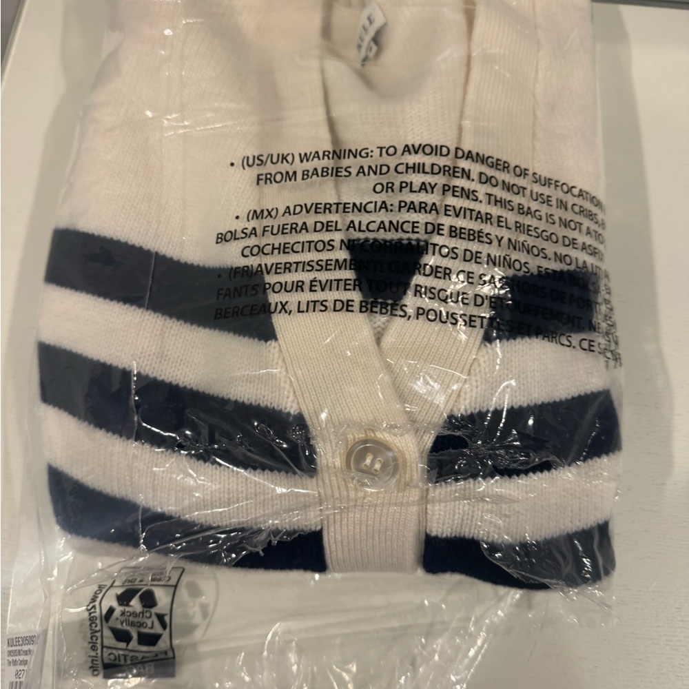 KULE Navy and Cream Striped Cardigan Brand New. - Picture 6 of 6